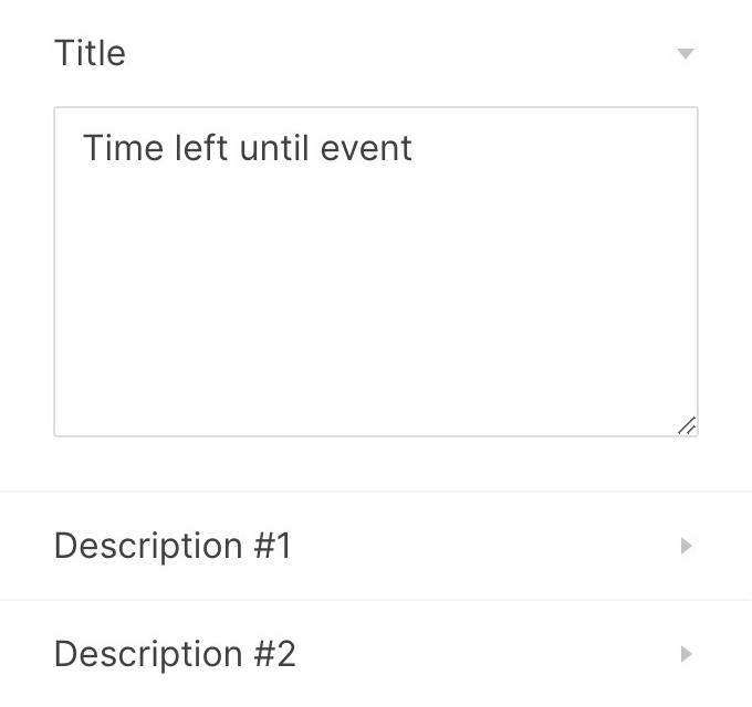 Countdown timer settings